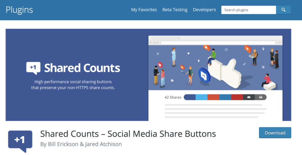 Shared Counts plugin landing page