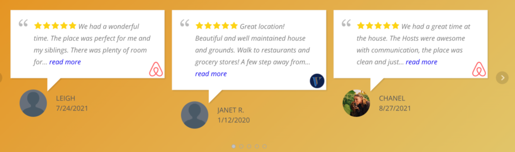 AirBnb style grid from WP Review Slider Pro