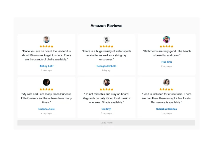 Displaying Amazon reviews with the Elfsight Amazon plugin 