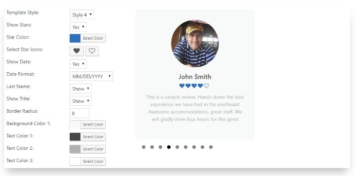 Using blue hearts and a profile picture for your reviews