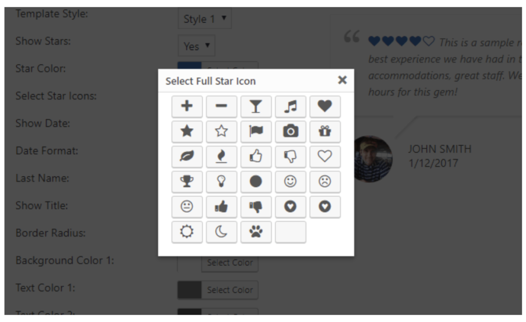 This plugin allows clients to use different star icons
