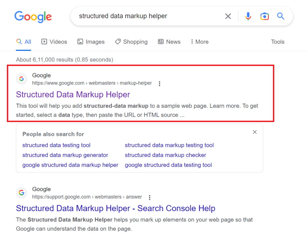 Google’s Structured Data Markup Helper
