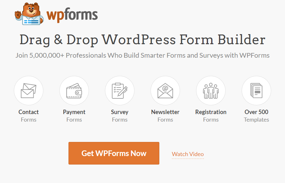 WP Forms homepage