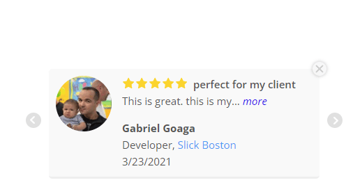An example of WP Review Slider Pro’s review slider feature