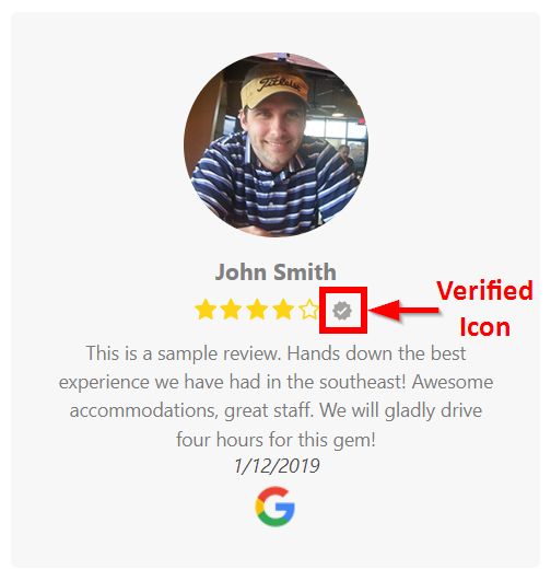 Adding a verified icon for reviews using WPRSP.
