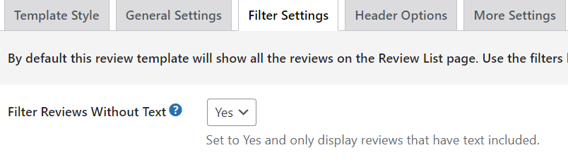 filter reviews without text