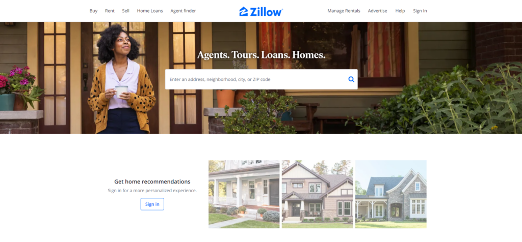 Zillow is tailored for real estate agents and niche market audiences.