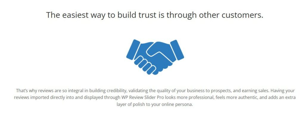 WP Review Slider Pro helps build trust with your customers