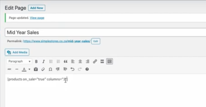 WooCommerce text editor shortcode